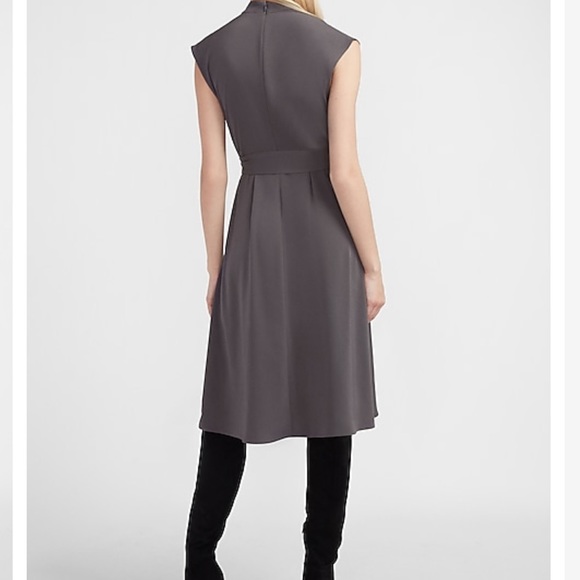 Mock Neck Tie Waist Midi Dress - Picture 3 of 3